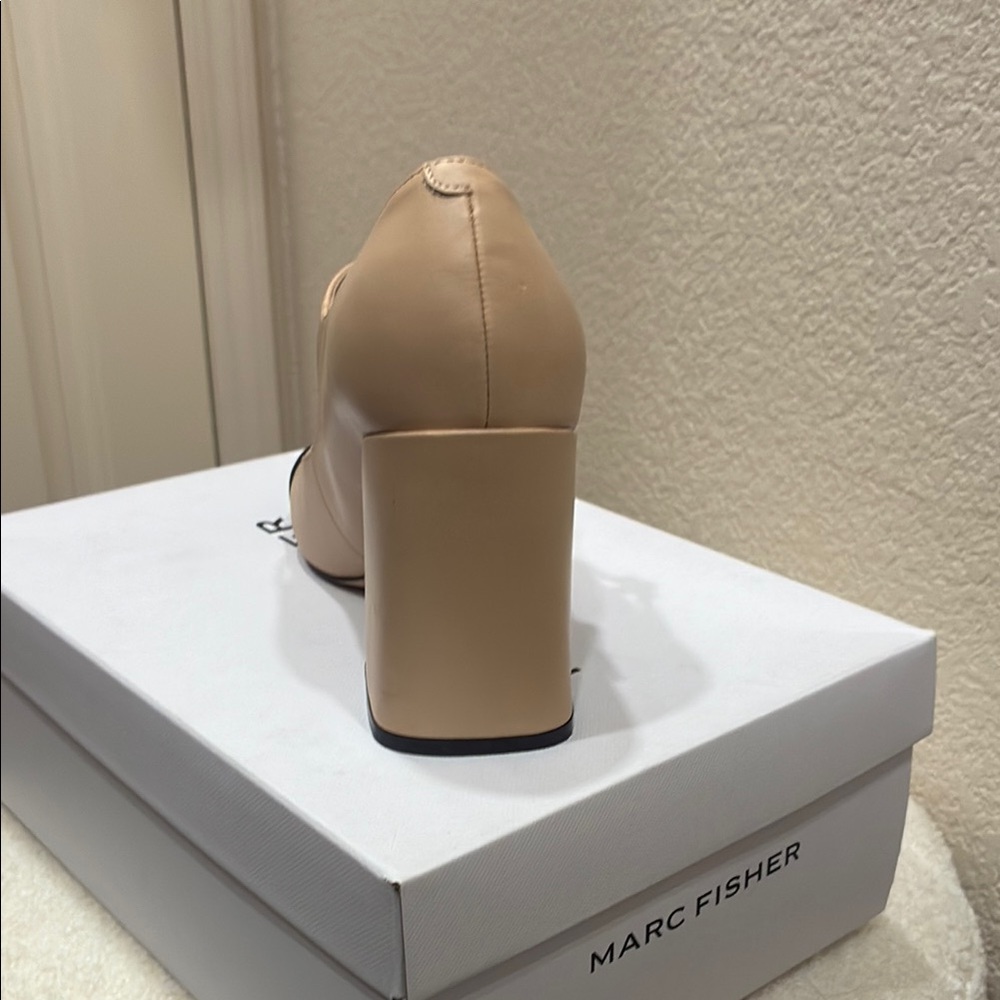 Marc Fisher Tan and Black Mary Jane Heels - Picture 2 of 3